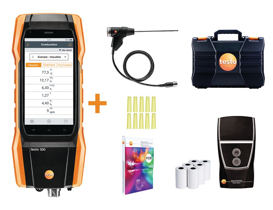 TESTO Lot Testo 300 LL Advanced I Analyseur De Combustion Longlife