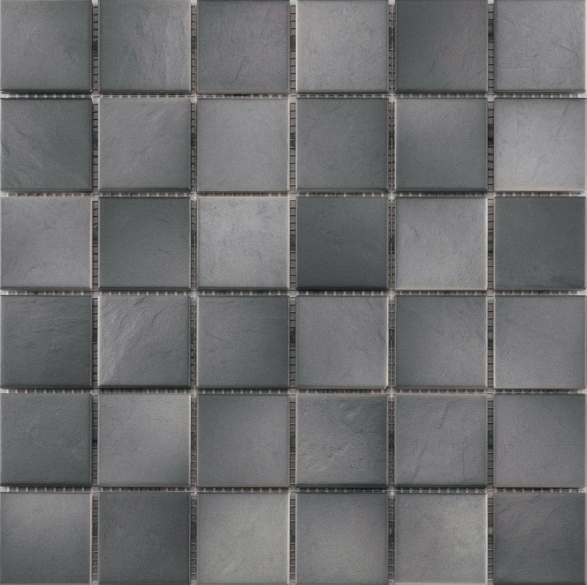 Grès cérame émaillé Arte deco Grip mix gris mosaïque 29,7 x 29,7 cm 4,7 x 4,7 cm