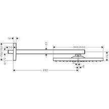 hansgrohe Raindance E Douche de tête 300 1jet avec bras de douche, Aspect doré poli