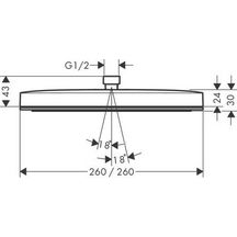 Douche de tête 260 Pulsify E 1jet EcoSmart Chromé Réf. 24331000