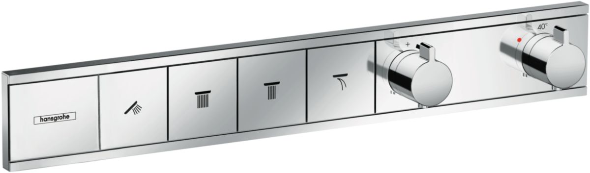 hansgrohe RainSelect Factice Module thermostatique RainSelect encastré avec 4 fonctions, Chrome