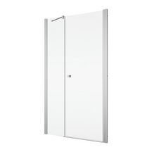 Paroi de douche porte pivotante avec fermeture sur fixe en ligne avec renfort d'angle ouverture intérieure et extérieure SOLINO 1400x2000 profilé poli brillant vitrage transparent (07) Réf. SOL3114005007