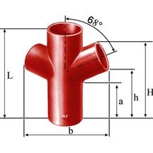 Embranchement Culotte double SMU S 68° en fonte diamètre nominal 150-125mm Réf. 156867 PAM