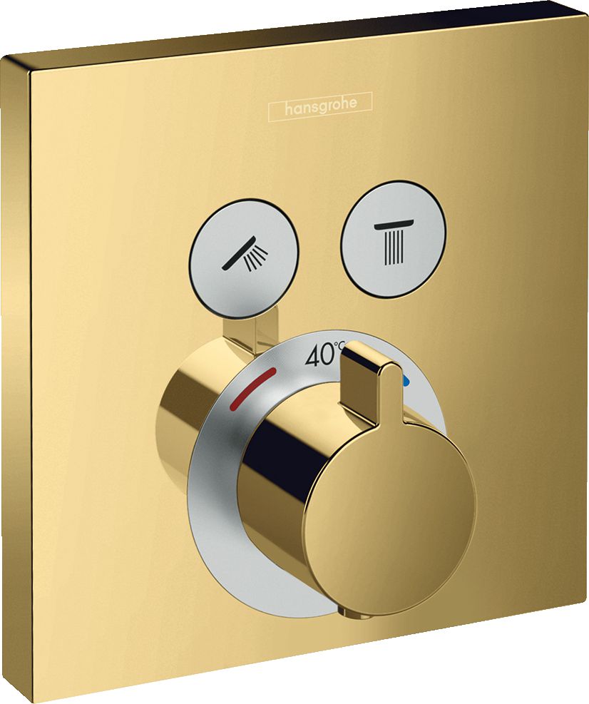 hansgrohe ShowerSelect Factice Thermostatique ShowerSelect avec 2 fonctions, Aspect doré poli