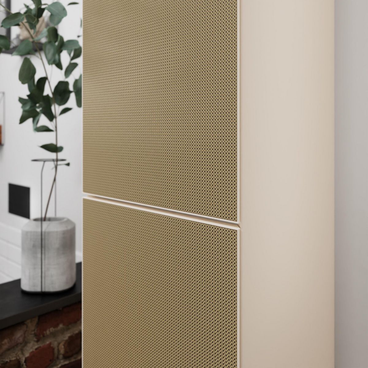 hansgrohe Xevolos E Colonne 400/360 Beige mat, charnière de porte gauche, Façade: Bronze texturé