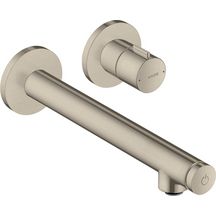 AXOR Uno Mitigeur de lavabo encastré mural Select avec bec 221 mm, bonde à écoulement libre, Bronze brossé