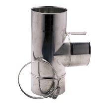 Té inox316 équerre 90° D 125 + collier sécurité Ep0,6 réf. 684125