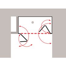 Paroi de douche en niche réversible option NW 1400 x 750 mm à utiliser sur le support Tuff Form Réf. 92112N