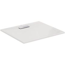 Receveur rectangulaire en acrylique 80 x 90 cm Ultra Flat New blanc extra-plat 2,5 cm d' épaisseur à encastrer ou à poser à équiper d' une bonde rectangulaire non fournie Réf T448101