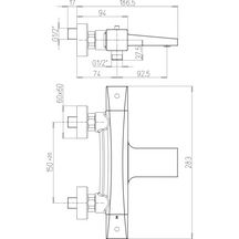 Mitigeur thermostatique de douche pvd noir mat plaza Réf. F2PZ111TH