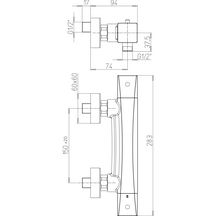 Mitigeur thermostatique b/douche pvd noir mat plaza Réf. F2PZ511TH