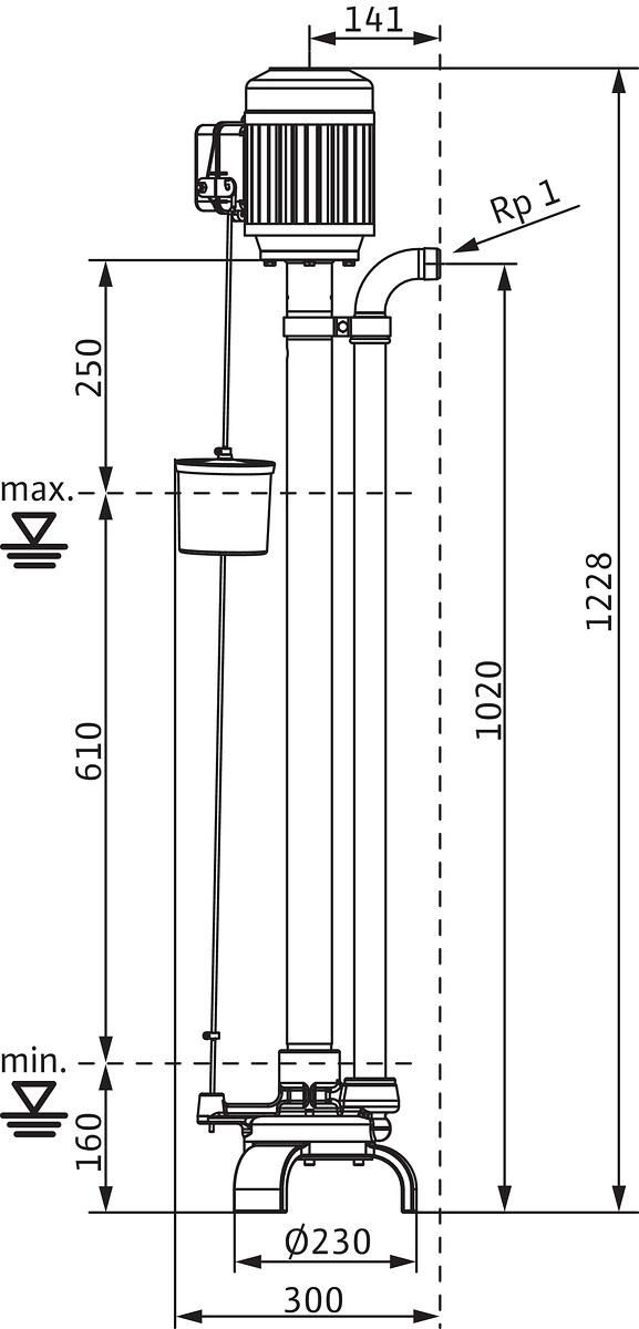 Pompe de relevage eaux claires DRAIN VC 0,37 kW 400V Tri Réf. 2044583