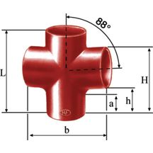 Embranchement Culotte double SMU S 88° en fonte diamètre nominal 100-100mm Réf. 156704 PAM