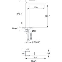 Mitigeur de lavabo rehausse plaza pvd noir mat Réf. 84PZ220