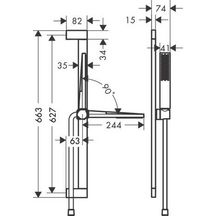 Set de douche 100 Pulsify E 1jet EcoSmart avec barre de douche 65 cm Chromé Réf. 24370000