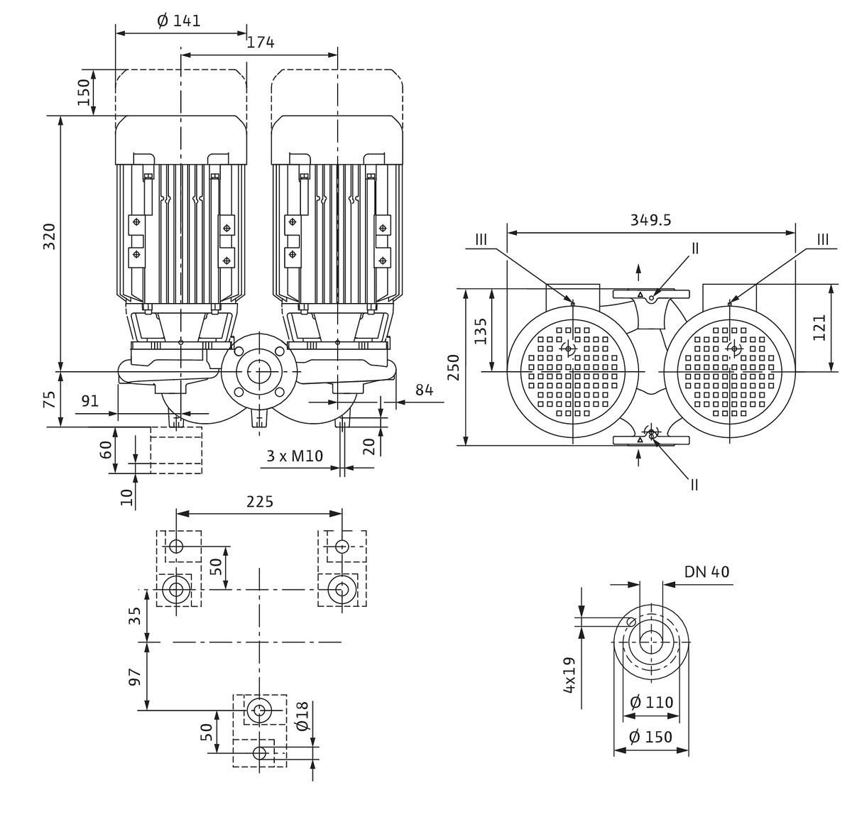 Circulateur Collectif EC verotwin-dpl40/115-0,55/2 Réf. 2089643