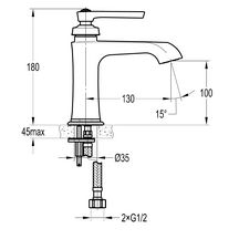 Mitigeur lavabo LADY'S avec vidage clic clac Réf. 909CR100