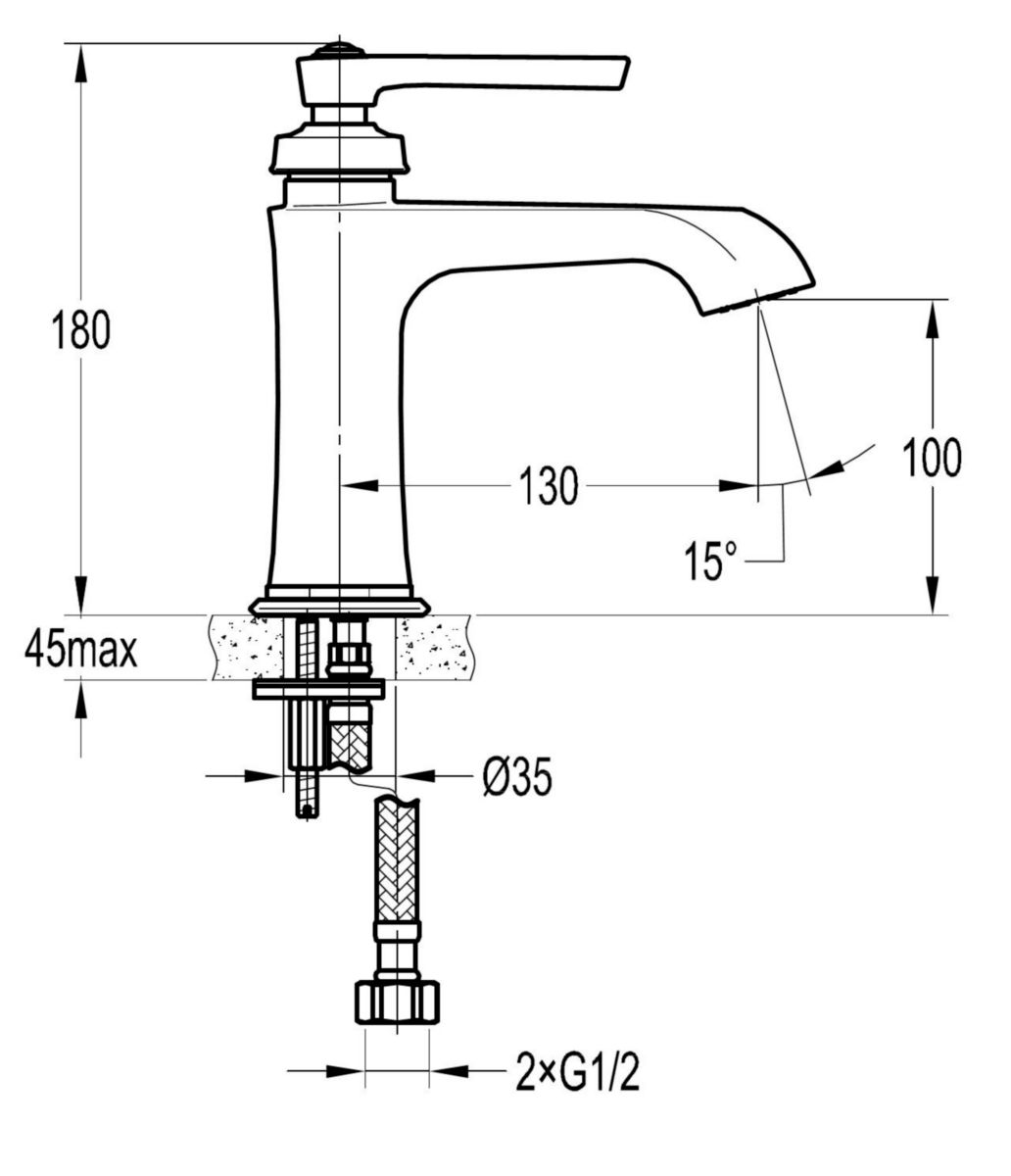 Mitigeur lavabo LADY'S avec vidage clic clac Réf. 909CR100