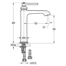 Mitigeur lavabo rehausse LADY'S réf. 909CR180