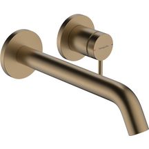 hansgrohe Tecturis S Mitigeur de lavabo encastré mural, bec 22.5 cm, bonde à écoulement libre, Bronze brossé