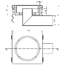 Siphon 150x150 sortie latérale D50 Réf. 1550FBL