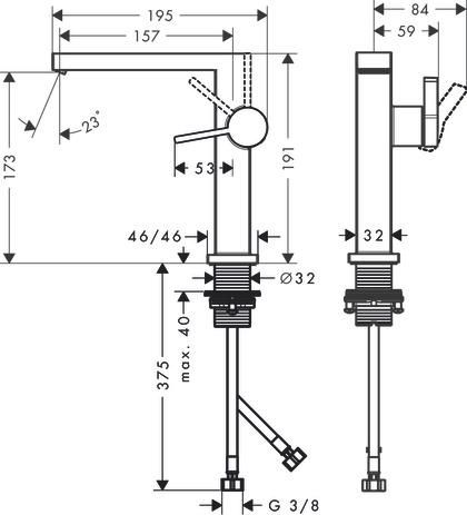 Mitigeur lavabo 150 Tecturis E Fine CoolStart sans tirette ni vidage Chromé Réf. 73041000