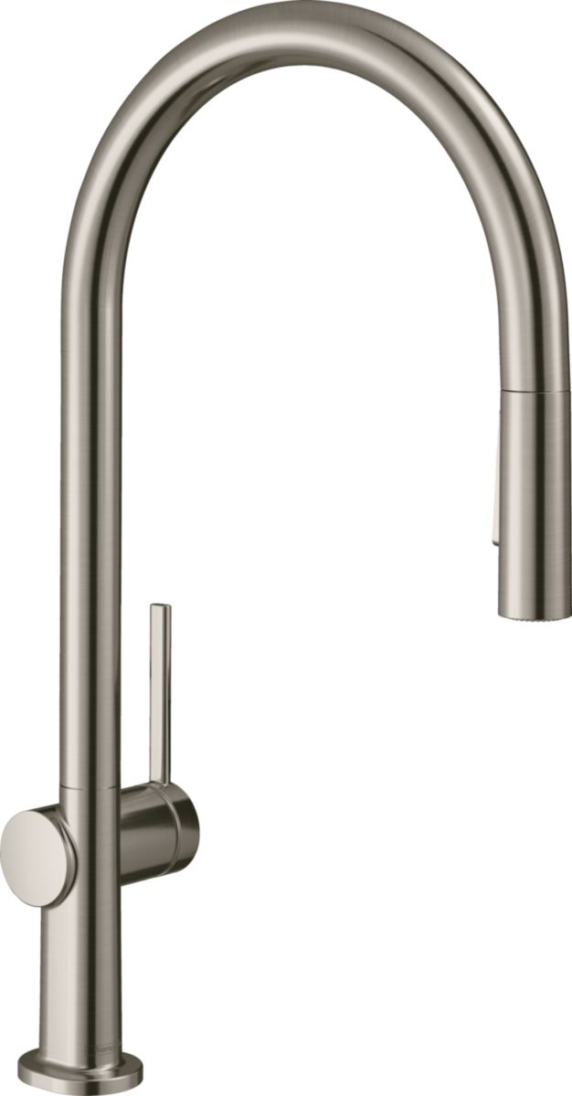 hansgrohe Talis M54 Mitigeur de cuisine 210, avec douchette extractible 2 jets, Aspect acier inox