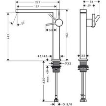 Mitigeur lavabo 240 Tecturis E Fine CoolStart, bonde Push-Open Bronze brossé Réf. 73070140