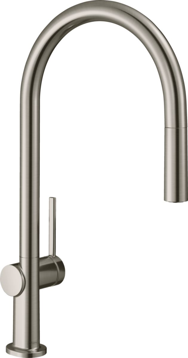 hansgrohe Talis M54 Mitigeur de cuisine 210, avec douchette extractible 1 jet, Aspect acier inox