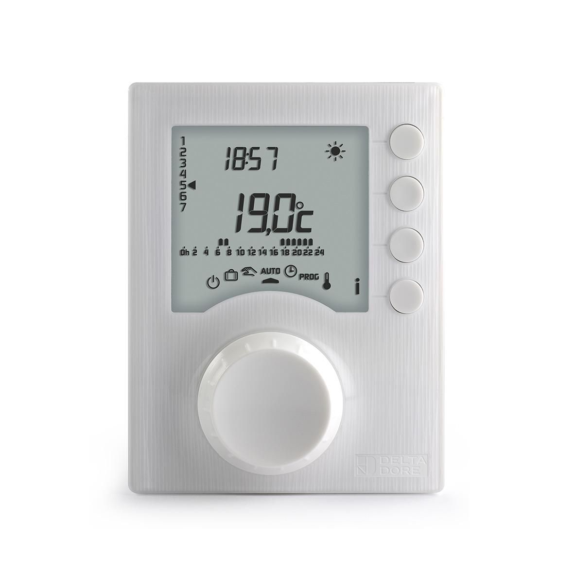 Thermostat à piles programmable filaire pour chauffage avec 2 niveaux de consigne - réf : Tybox 1117 Réf : 6053005