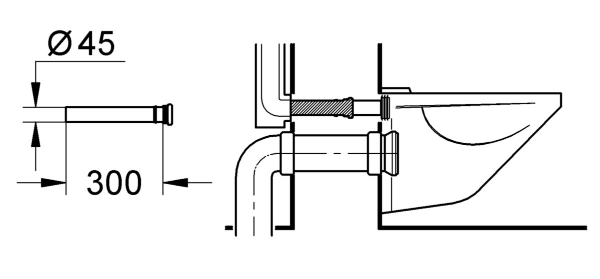 Rallonge d'alimentation RAPID SL, longueur 300 mm, Réf. 37105K00