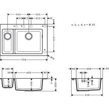 hansgrohe S51 S510-F635 Evier encastré 180/450, Gris béton