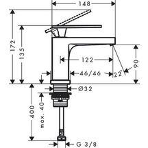 Robinet de lave-mains 80 Tecturis E eau froide sans tirette ni vidage Chromé Réf. 73013000