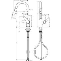 hansgrohe Focus M42 Mitigeur de cuisine 220, avec douchette extractible 2 jets, Chrome