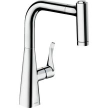 hansgrohe Metris M71 Mitigeur de cuisine 220, avec douchette extractible 2 jets, Chromé