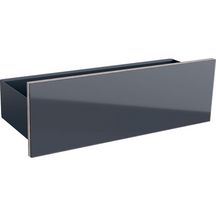 Etagère murale Acanto - 45 x 14,8 x 15,9 cm - corps : thermopoudré mat / gris velouté - façade : verre brillant / gris velouté Réf. 500.617.JK.2