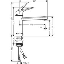 hansgrohe Focus M42 Mitigeur de cuisine 120, 1 jet, Aspect acier inox