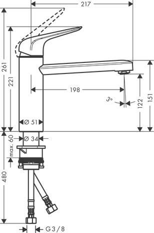 hansgrohe Focus M42 Mitigeur de cuisine 120, 1 jet, Aspect acier inox