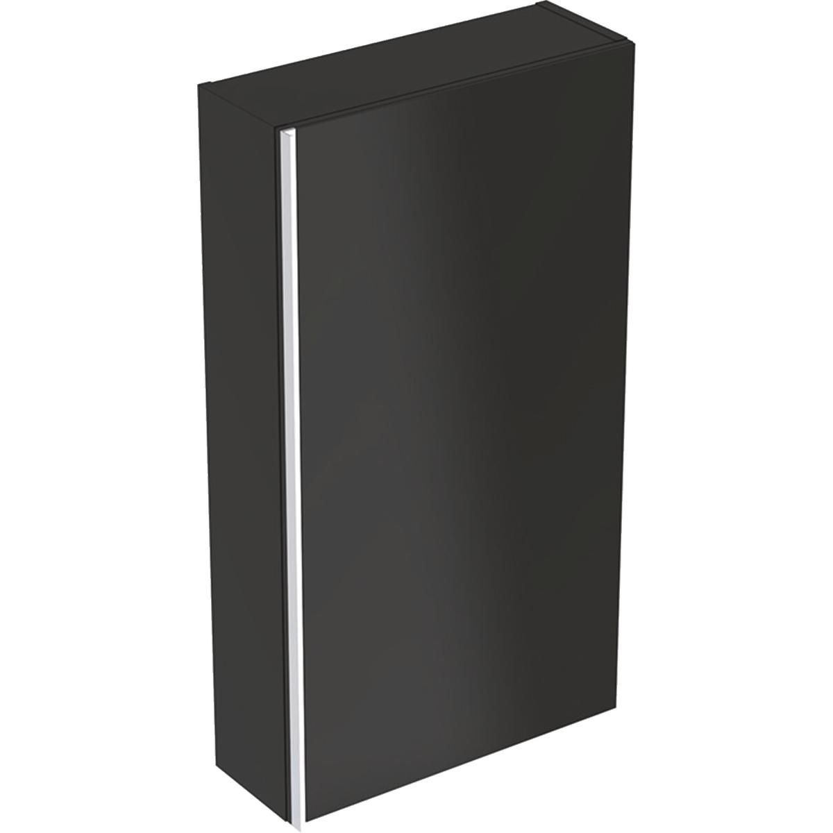 Armoire haute compacte Acanto - 1 porte - 45 x 82 x 17,4 cm - corps : laqué mat / gris velouté - porte : verre brillant / gris velouté Réf. 500.639.JK.2