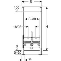 Bâti-support DUOFIX pour bidet, 11cm, universel B 50cm T 10cm Réf. 111.510.00.1