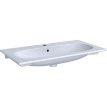 Lavabo pour meuble Acanto - 90 x 48 cm - trou de robinetterie au centre - trop-plein visible - blanc Réf. 500.642.01.2