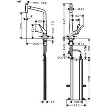 hansgrohe Metris Select M71 Mitigeur de cuisine 320, avec douchette extractible 2 jets, sBox, Chrome