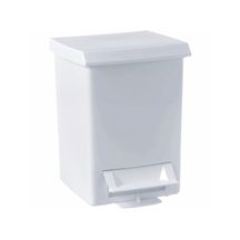 Poubelle à pédale 6 litres 280 x 210 x 210 mm plastique blanc réf. 878370