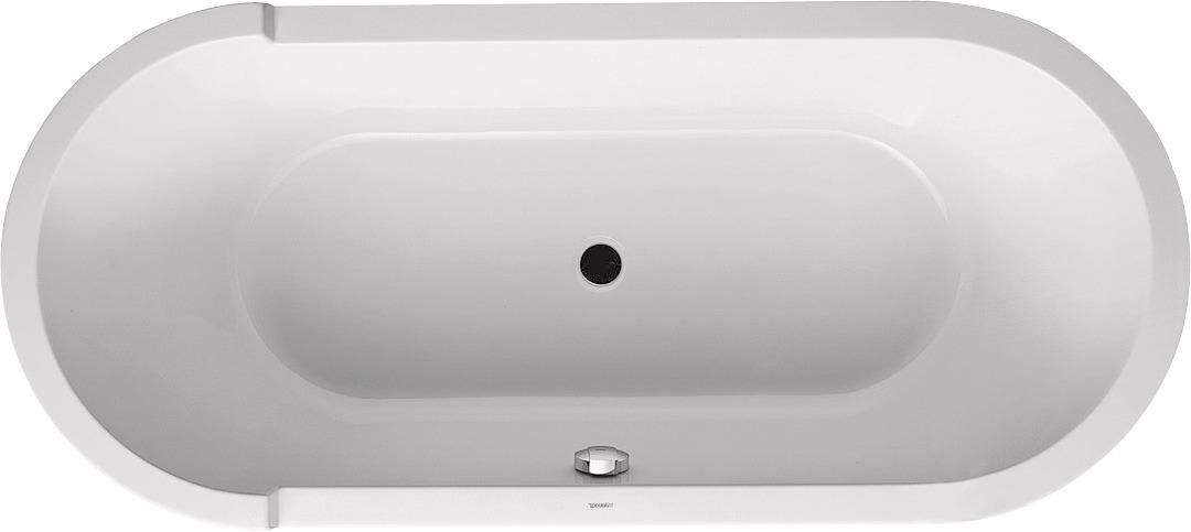 Baignoire STARCK, 180x80, 170L, 46 cm de profondeur, ovale, à poser en ilôt avec tablier et pieds, Blanc, réf. 700010000000000