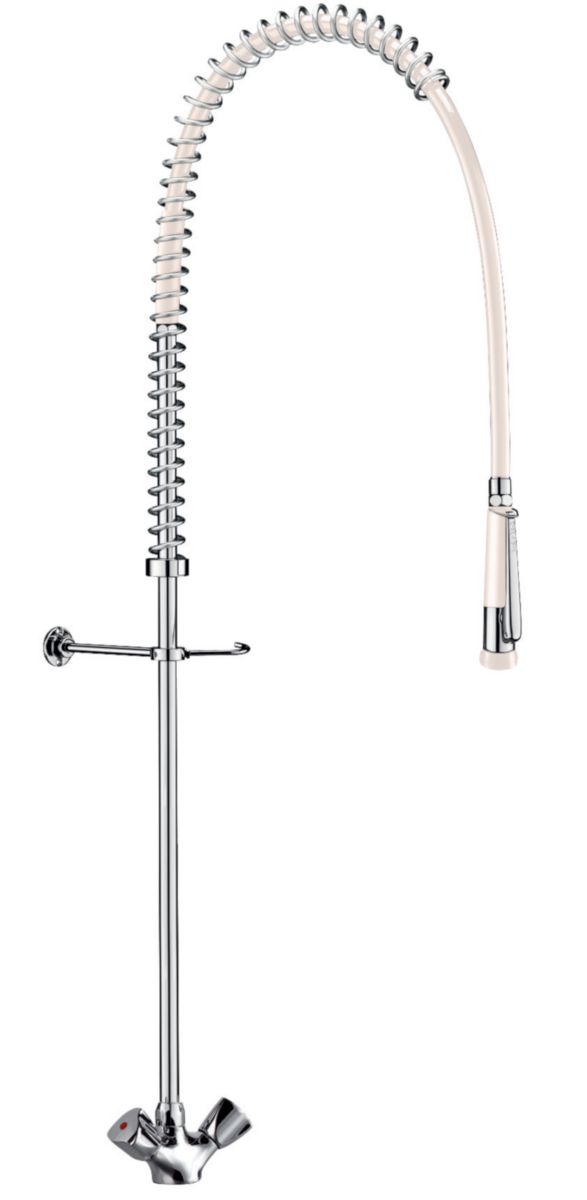 Mélangeur monotrou évier, douche vaisselle, sans bec puisage Laiton Chrome réf. G6633