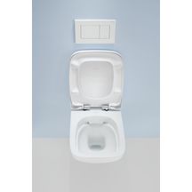 Wc suspendu à fond creux Renova Plan - Rimfree - avec abattant Wc - 54 cm - blanc Réf. 500.817.00.1