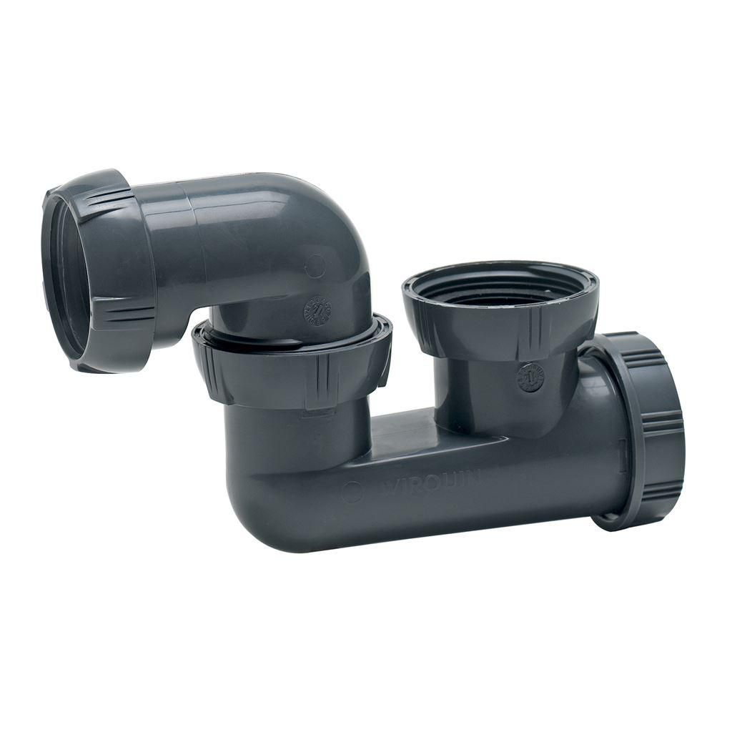 Siphon de baignoire sortie orientable D40, garde d'eau 50mm certifié NF Réf. 30723982