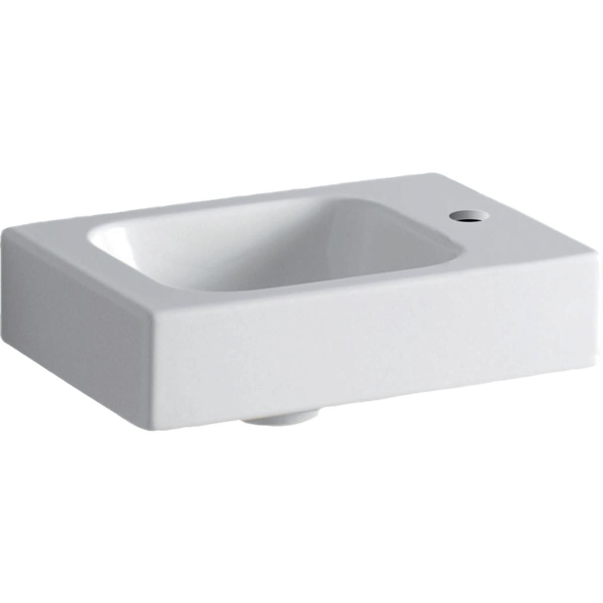 Lave-mains iCon - 38 x 28 cm - trou de robinetterie à droite - sans trop-plein - blanc Réf. 124736000