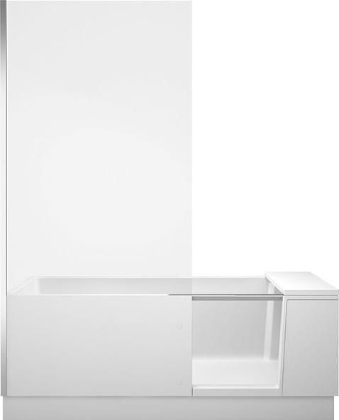 Baignoire Shower + Bath 1700x750mm blanc angle gauche verre transparent banquette Réf. 700403000000000