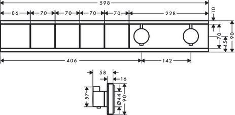 hansgrohe RainSelect Module thermostatique RainSelect encastré avec 4 fonctions, Noir mat